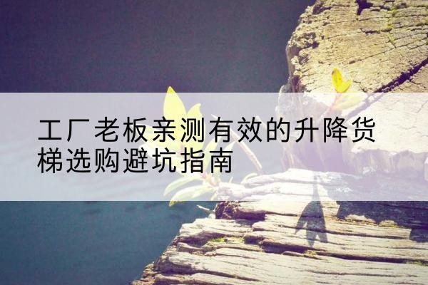 雁峰升降货梯怎么选-工厂老板亲测有效的升降货梯选购避坑指南